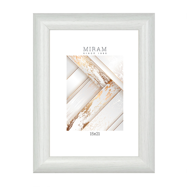 Фоторамка 15*21 пластик, багет 27мм, белый, вставка пластик, ножка 647261-6 МИРАМ