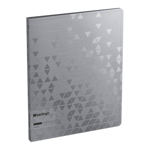 Папка с зажимом А4, 17мм, 1000мкм, карман внутр., серебро "Metallic" FSc_A4396 Berlingo