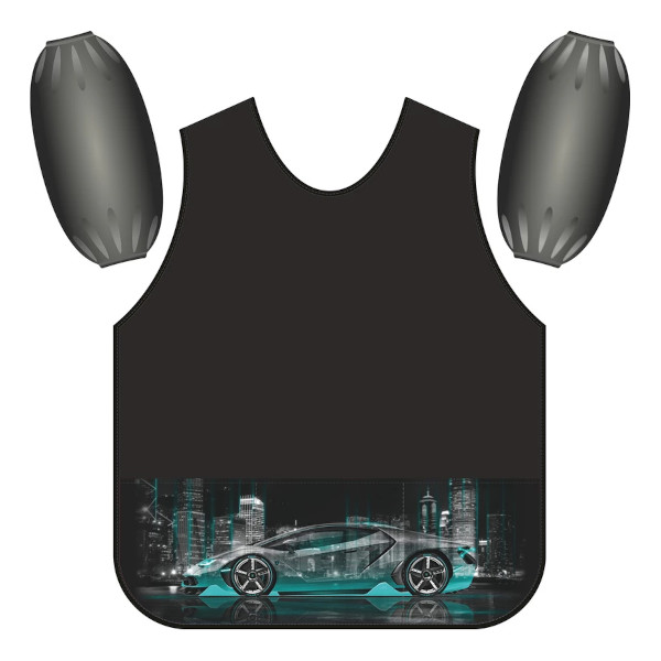 Фартук-накидка для уроков труда+нарукавники "Neon car" 44*60см, 3 кармана PA0006-08 Lamark