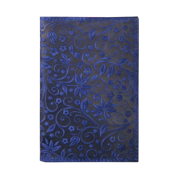 Обложка д/паспорта нат. кожа, синий, "Флаверс" 1,2-055-203-0 Imige