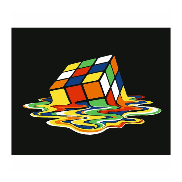 Картина по номерам на черном холсте Darvish "Кубик-рубика" 40*50см DV-14327