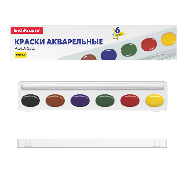 Акварель мед. Erich Krause "Basic" 6цв без кист., в картон.уп 50585