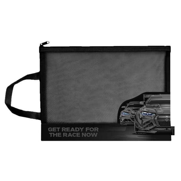 Папка для тетрадей А4 1отд., иск.кожа/нейлон, молния, ручка "Тачка" 69098 Феникс+