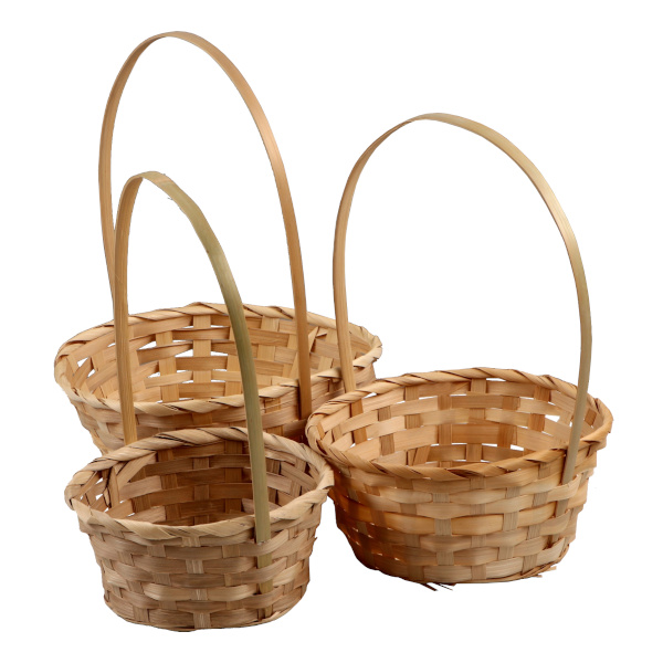 Набор корзин 21*21*10/18*18*10/16*16*10см, бамбук, натуральный 9904871 Дарим Красиво