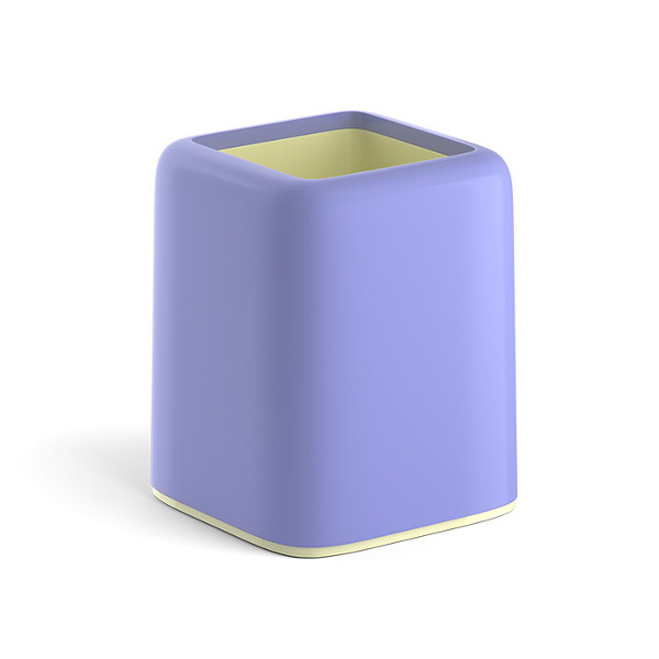 Подставка-стакан для пиш. прин. "Forte. Pastel" 8,5*8,5*10,4см, квадрат., пласт, фиол/фиол 51552 EK