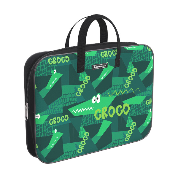 Папка с ручками А4+ 1отд., текстиль, молния "Real Croco" 54662 Erich Krause