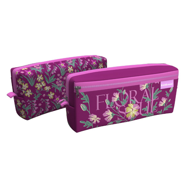 Пенал-косметичка 2 отд., 21*10*5см "Floral Soul" КВАДРО, без напол, полиэс 63031 Erich Krause