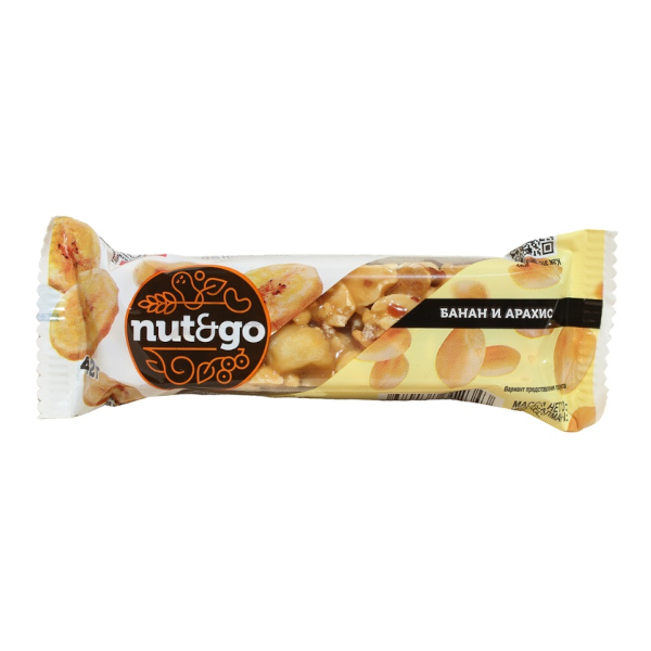Батончик "Nut&Go. Банан и арахис" 42гр КВК460 КДВ