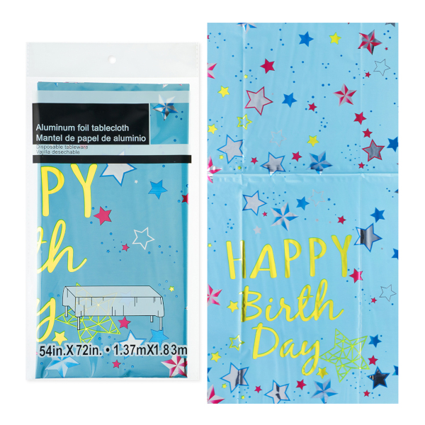 Скатерть ПЭТ 137*183см "Happy Birthday. Звезды. Голубой" 6233078 Дон Баллон