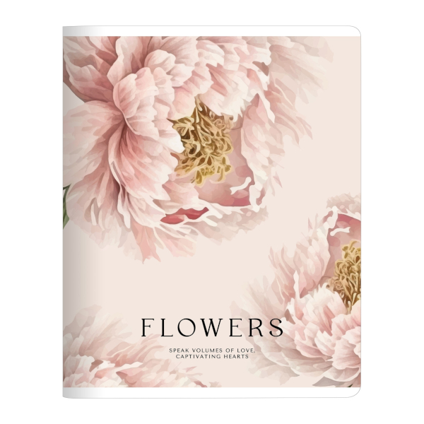 Тетрадь 48л А5 клетка "Peony. Персиковый" картон, рисунок N5365 Be Smart