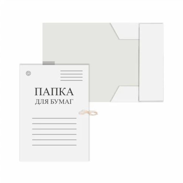 Папка для бумаг с завяз. А4, 400г/м2, немелов.карт., белая "Папка для бумаг" D00650 Dolce Costo