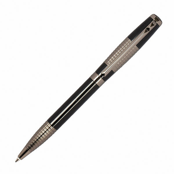 Ручка шариковая Delucci "Vivo" синяя, черный/хром корпус в подар. уп. 1мм CPs_11629