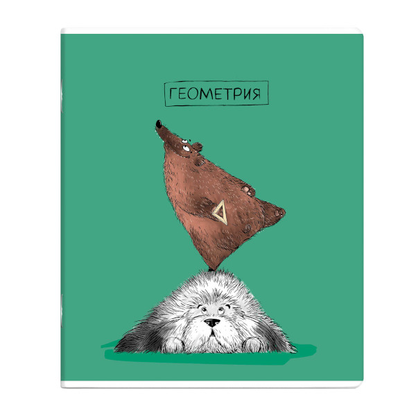 Тетрадь предметная 48л А5+ Геометрия "Пес ученый" клетка, картон 63405 Феникс+