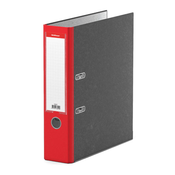Файл А4, 70мм, разборный, картон, карман, кант, мраморный красный "Original" 33019 Erich Krause