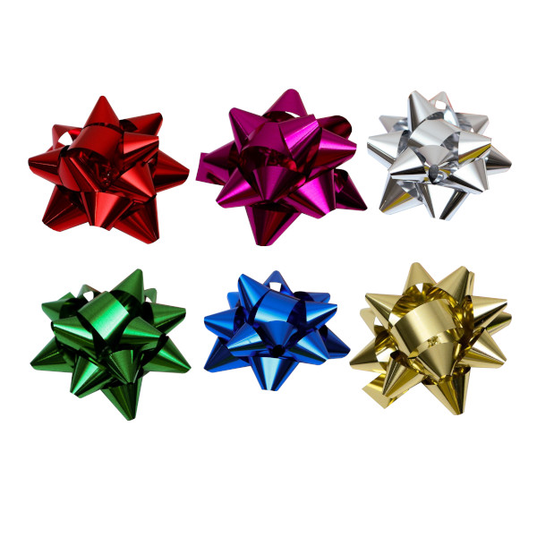 Бант для подарочной упаковки "Звезда №4,3" ассорти 817200 (1шт) 