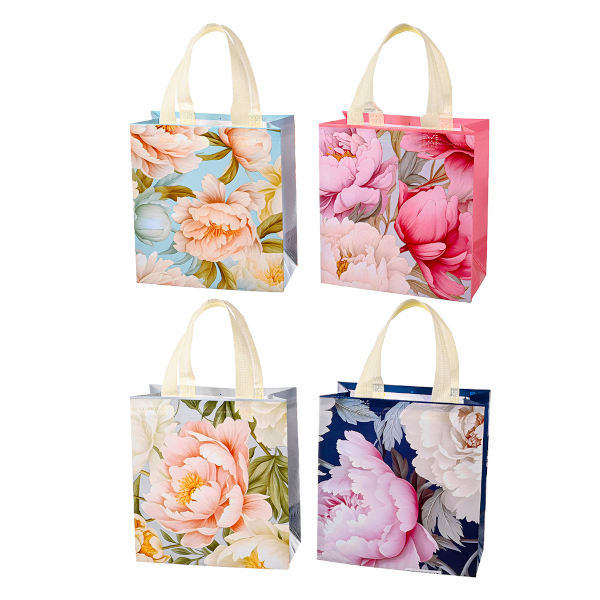 Пакет неткан.мат-л 23*22*11см "Пионы" ассорти M-8271 MAZARI ТМ