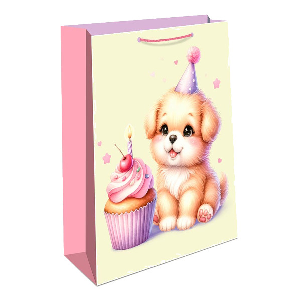 Пакет бумажный 32*26*12см "Щенок и кекс" 0193.475 Арт Дизайн