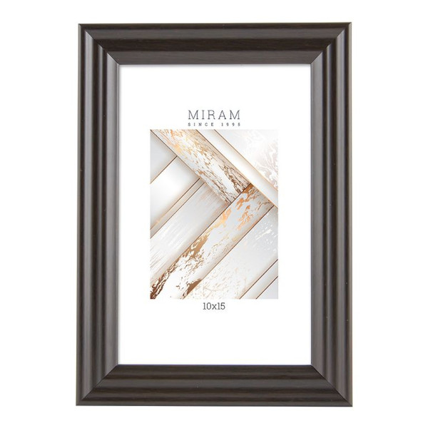 Фоторамка 10*15 пластик, багет 20мм, черный, вставка пластик, ножка 640246-4 МИРАМ