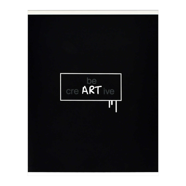 Тетрадь 96л А5+ клетка "Будь творцом" картон, черный 70418 Феникс+