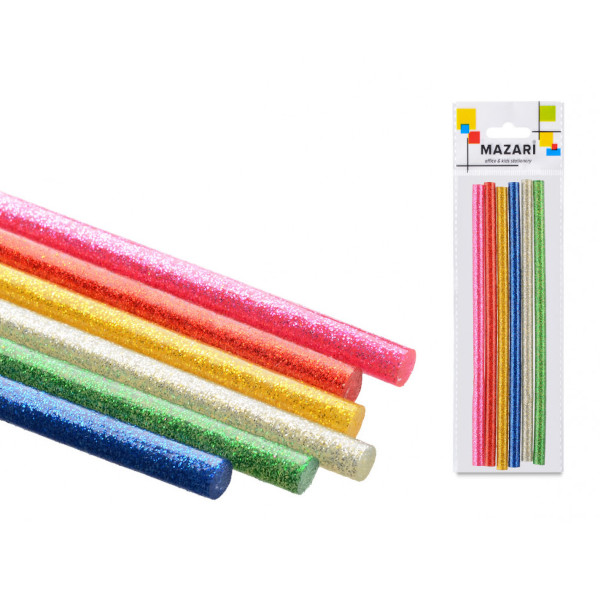 Стержни для клеевого пистолета, цветные блестки 6шт, 0,7*18см M-4387OPP-6 MAZARI ТМ