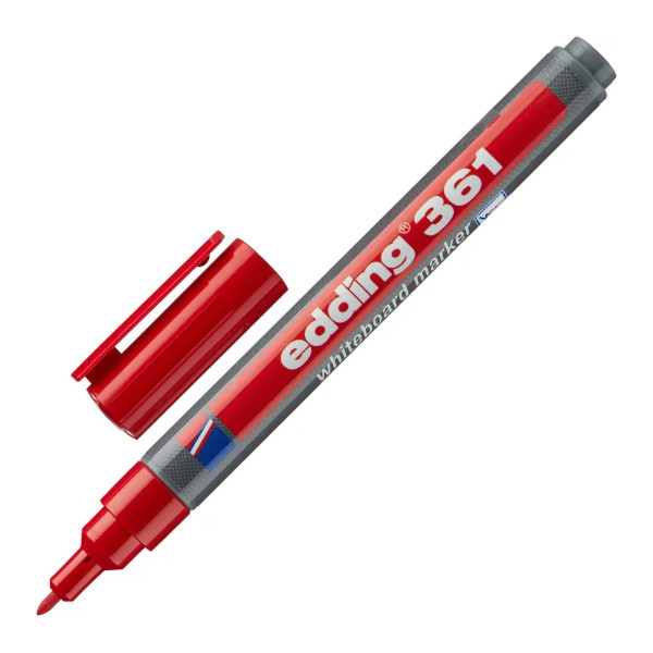 Маркер для доски 1мм, спирт.осн., пулевид, красный, пластик. корп. 361/2 1183300 Edding