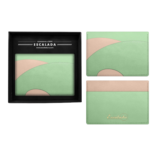 Картхолдер "Плезир" 1отд., 3карм., иск.кожа, мятный/беж. 70786 Escalada