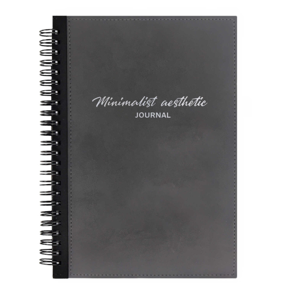 Записная книга А4 96л "Нубук" клетка, гребень, интегр.обл., иск.кожа, серый 70703 Escalada