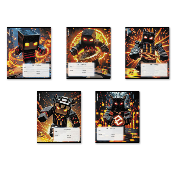 Тетрадь 24л А5+ клетка "Герои с характером" картон, ассорти 70913 Феникс+