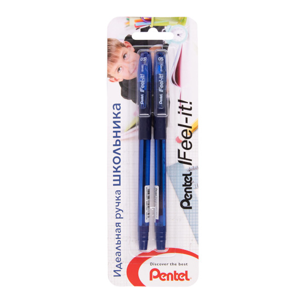 Набор шар ручек (2шт) Pentel "Feel it!" синий, корп. пласт, 0,5мм XBX485-CC