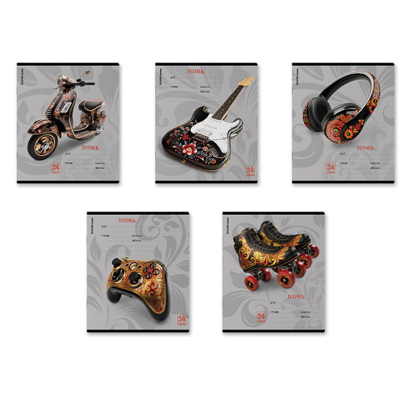 Тетрадь 24л А5 клетка "Souvenir" картон, ассорти 63281 Erich Krause