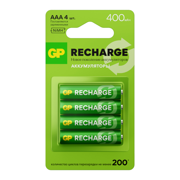 Аккумулятор GP HR03 AAA BL4 (ёмкость 400mah) GP 40AAAHCV-2CRSBC4 (1уп*4шт)