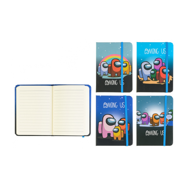 Блокнот А5 80л "Астронавты" линейка, сшивка, тв.обл., 7БЦ, ассорти, резинка МС-5503 Basir