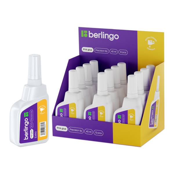 Клей ПВА 40мл с апликатором "Extra" FNn_40001 Berlingo