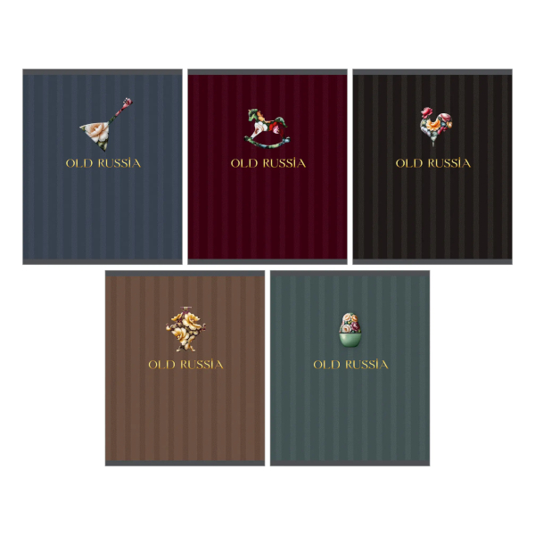 Тетрадь 48л А5 клетка "Old Russia" картон, ассорти ТКМФ489795 Listoff