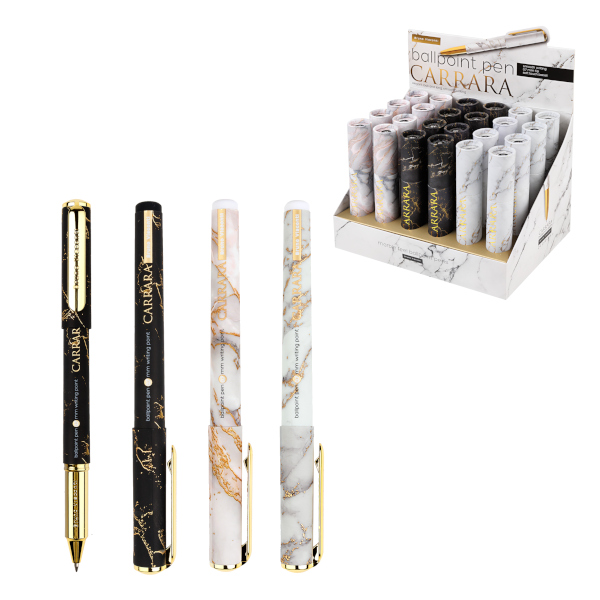 Ручка шар Bruno Visconti "Carrara" синяя, ассорти корпус, карт. туба 0,7мм 20-0264/61