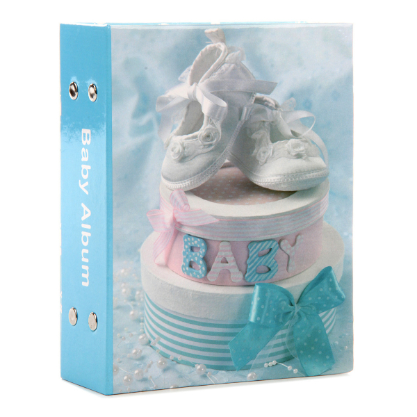 Фотоальбом на 100ф 10*15 EA PP-46100 "Baby shoes" голубой 75431