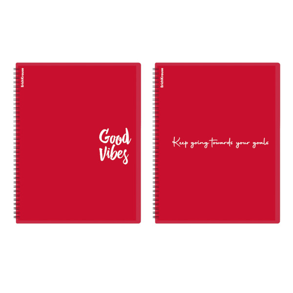 Папка 30 файлов А4, спираль, 10мм, 600мкм, красный ассорти "Classic Words" 59789 Erich Krause