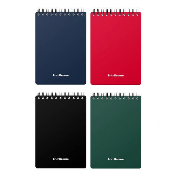 Блокнот А6 60л "Classic" клетка, гребень, пластик.обл., ассорти 49674 Erich Krause