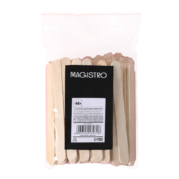 Палочки деревянные Magistro плоские, 11,4см (уп*100шт) 10217271
