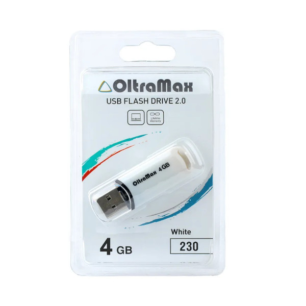 Память Flash Drive 4Gb USB 3.0 OltraMax 230 white OM-4GB-230-WHITE