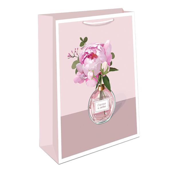 Пакет бумажный 14,5*11,5*6,5см "Счастья и любви. Пион" 1191.061 Арт Дизайн