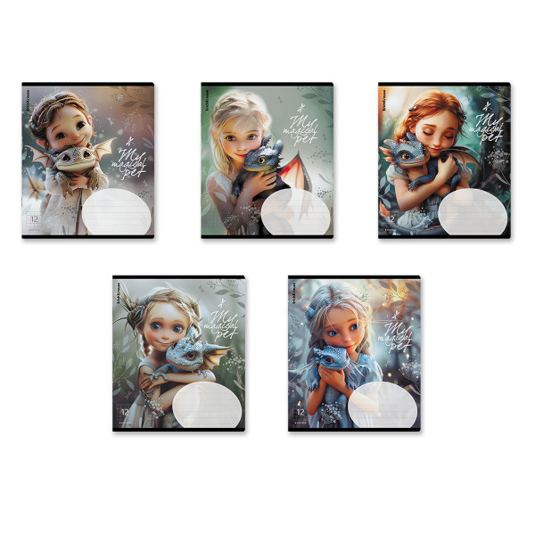 Тетрадь 12л А5+ клетка "Magic Pet" картон, ассорти 63246 Erich Krause