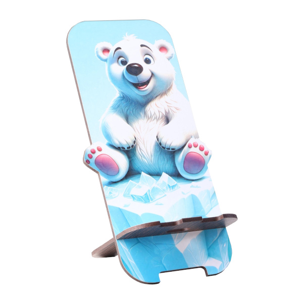 Подставка для телефона Дарим Красиво "Белый медведь" 19*8см, дерево, разборная 10358675
