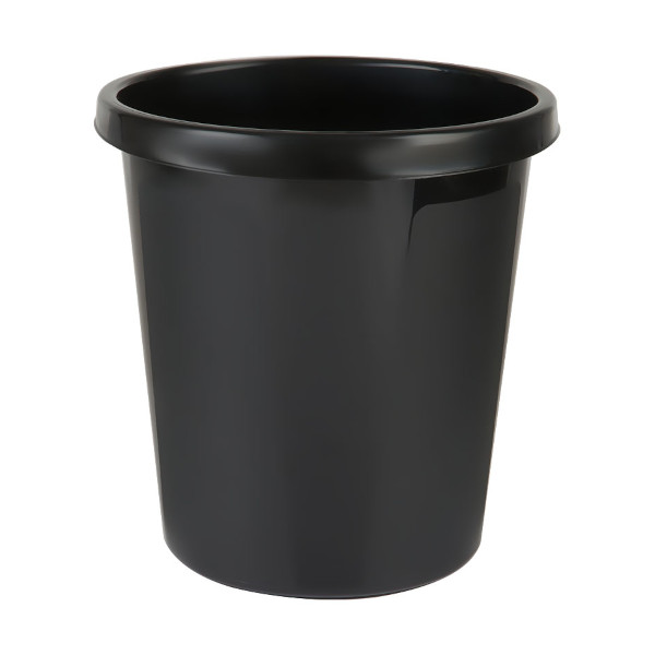 Корзина для бумаг 9л цельная, чёрная КР60 СТАММ