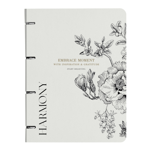 Тетрадь 120л А4+ клетка на кольцах "Harmony. Цветы на айвори" картон, рисунок N5454 Be Smart