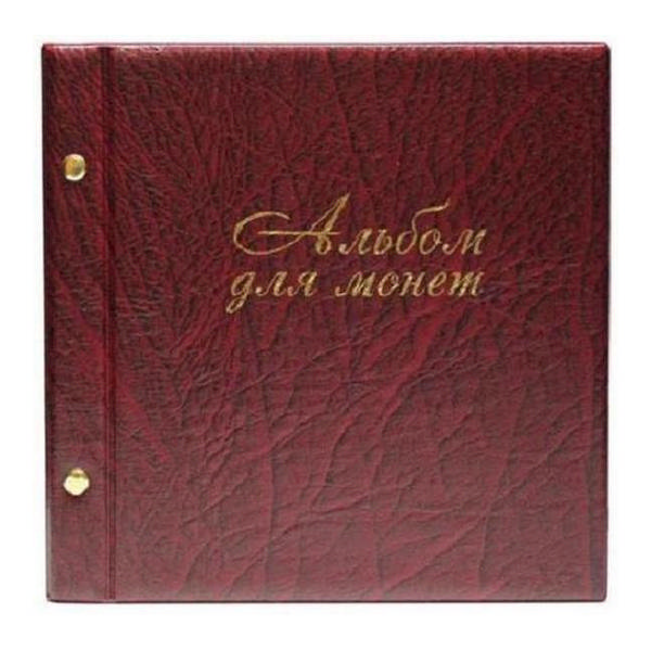 Альбом для монет и купюр (кляссер) на 216 монет, 224*224мм бордовый 2855-203 ДПС