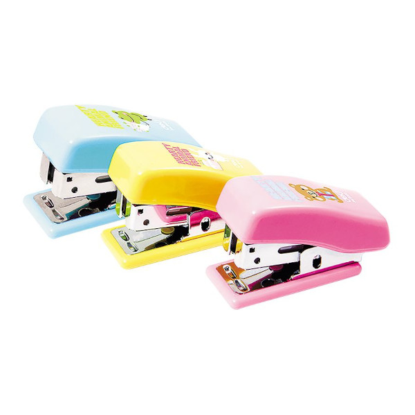 Степлер №24/6, 26/6, 12л, пластик, ассорти "Buddies" E0303 Deli