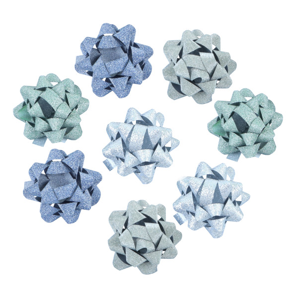 Бант для подарочной упаковки "Звезда №3,5" микс, с блестками 2951992 (1шт) 