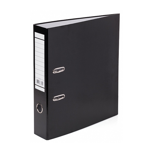 Папка-регистратор А4, 70мм, картон/бумвинил, черный "Metallic" 70ПР4_03401 Hatber