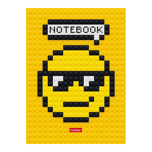 Блокнот А6 160л "Smile" клетка, сшивка, интегр.обл., картон, рисунок 160ББL6В1_27480 Hatber